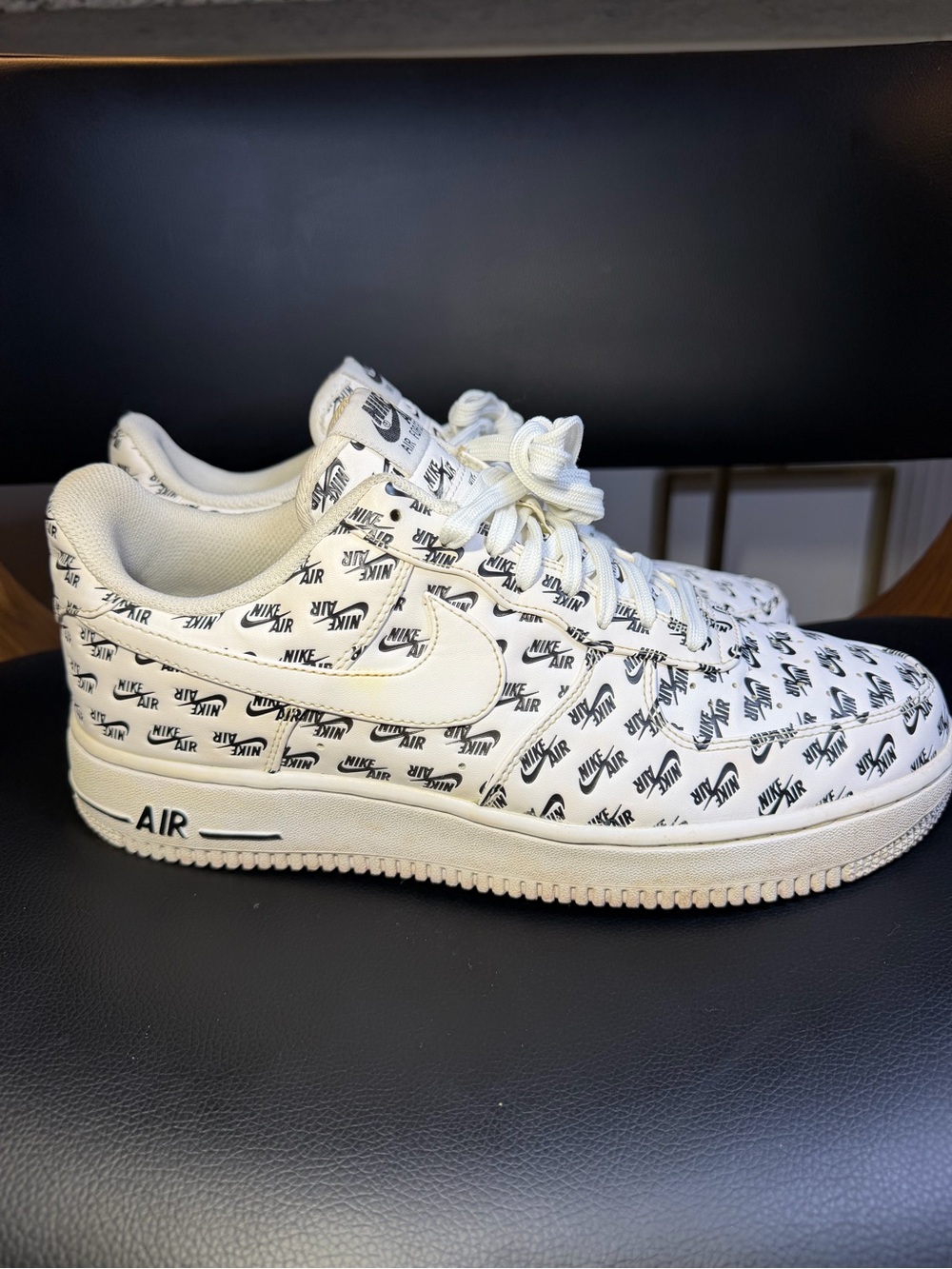 Size 10 - Nike Air Force 1 Low '07 QS All Over Logo White 2017